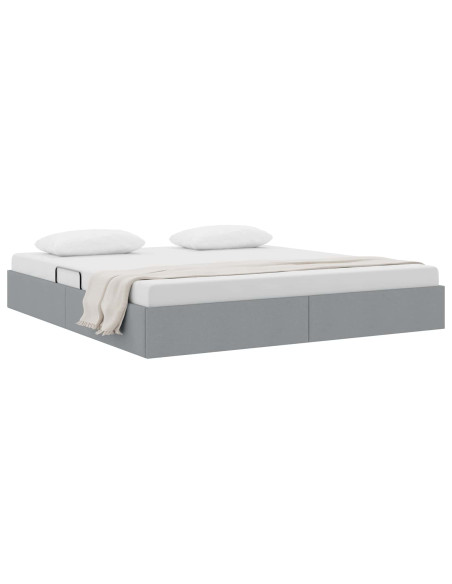 Letto ottomano Grigio chiaro 180 x 200 cm Tessuto