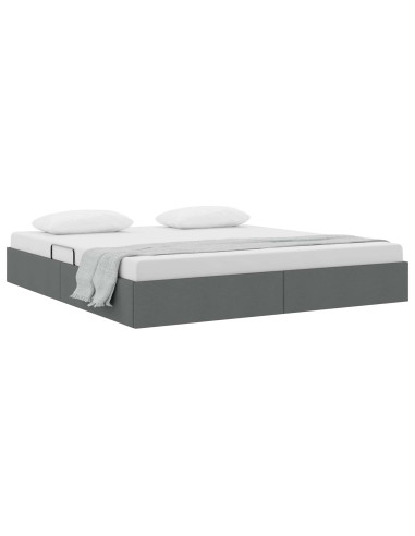 Letto ottomano Grigio scuro 180 x 200 cm Tessuto