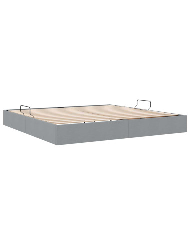 Letto ottomano Grigio chiaro 200 x 200 cm Tessuto