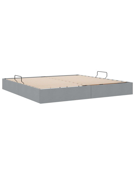 Letto ottomano Grigio chiaro 200 x 200 cm Tessuto