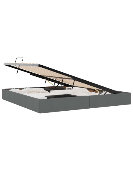 Letto ottomano Grigio scuro 200 x 200 cm Tessuto