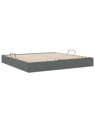 Letto ottomano Grigio scuro 200 x 200 cm Tessuto