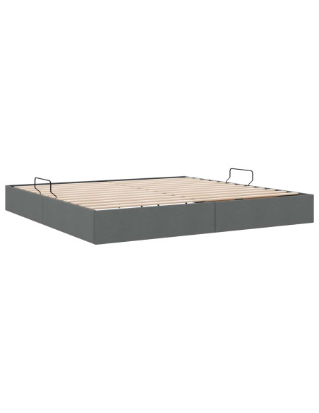 Letto ottomano Grigio scuro 200 x 200 cm Tessuto