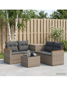 Set di divani 6 pz Grigio e Grigio Scuro