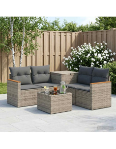 Set di divani 6 pz Grigio e Grigio Scuro