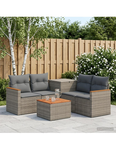 Set di divani 6 pz Grigio e Grigio Scuro