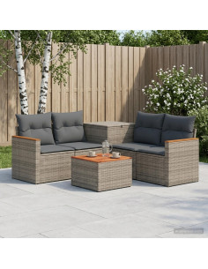 Set di divani 6 pz Grigio e Grigio Scuro