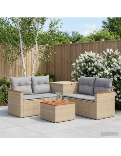 Set di divani 6 pz Beige e Grigio Chiaro