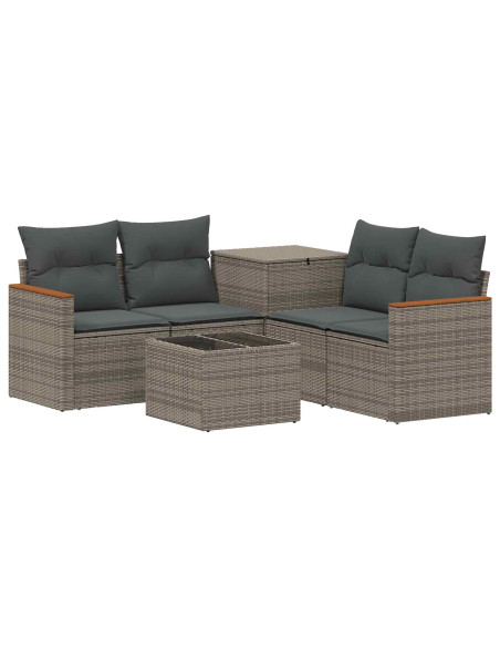 Set di divani 6 pz Grigio e Grigio Scuro