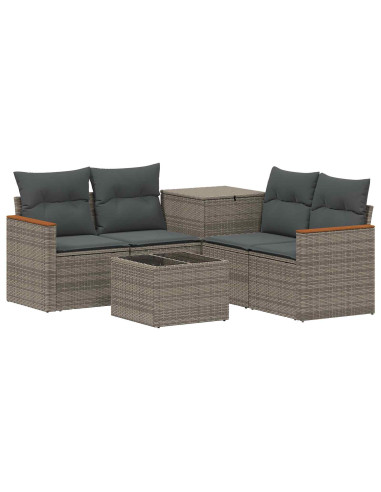 Set di divani 6 pz Grigio e Grigio Scuro