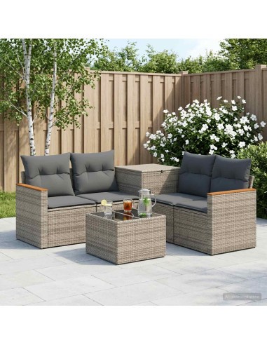 Set di divani 6 pz Grigio e Grigio Scuro