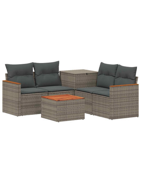 Set di divani 6 pz Grigio e Grigio Scuro