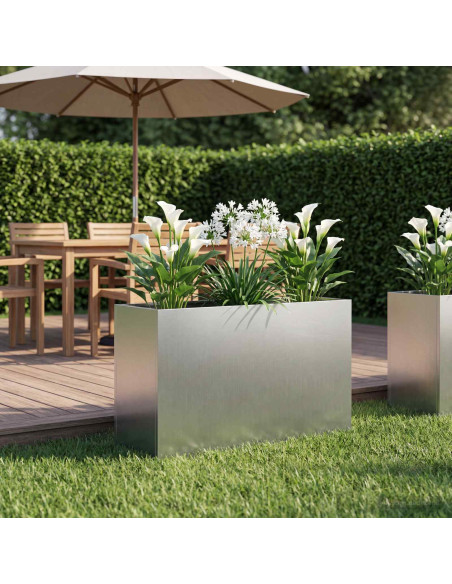 Vaso da giardino Argento 80 x 30 x 50 cm Acciaio zincato