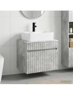 Set di mobili per il bagno Grigio Cemento Legno ingegnerizzato