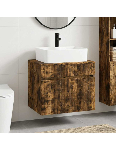 Set di mobili per il bagno Rovere Fumo Legno ingegnerizzato