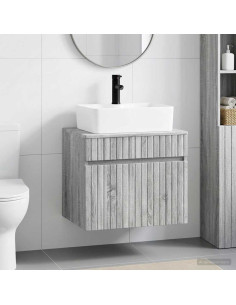 Set di mobili per il bagno Sonoma grigio Legno ingegnerizzato