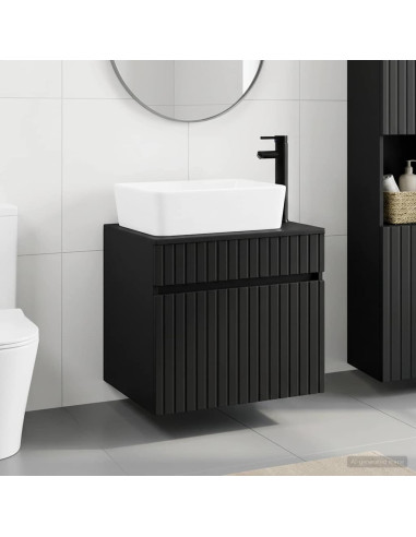 Set di mobili per il bagno Nero Legno ingegnerizzato