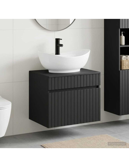 Set di mobili per il bagno Nero Legno ingegnerizzato