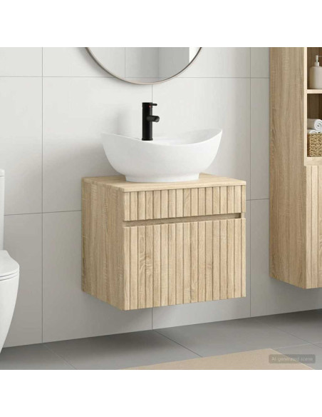 Set di mobili per il bagno Rovere Sonoma Legno ingegnerizzato