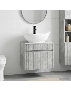 Set di mobili per il bagno Grigio Cemento Legno ingegnerizzato