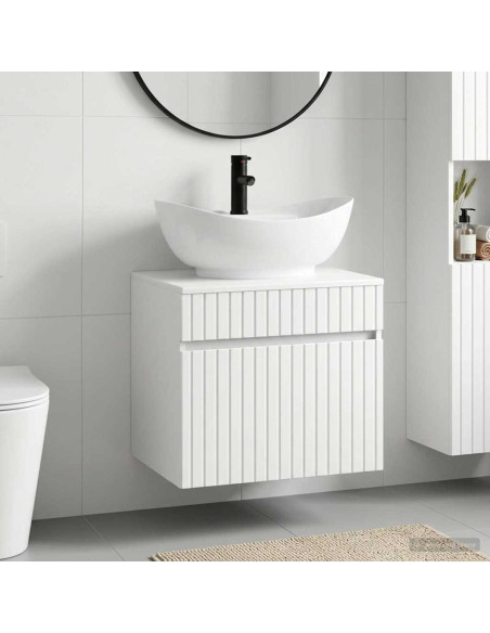 Set di mobili per il bagno Bianco Lucido Legno ingegnerizzato