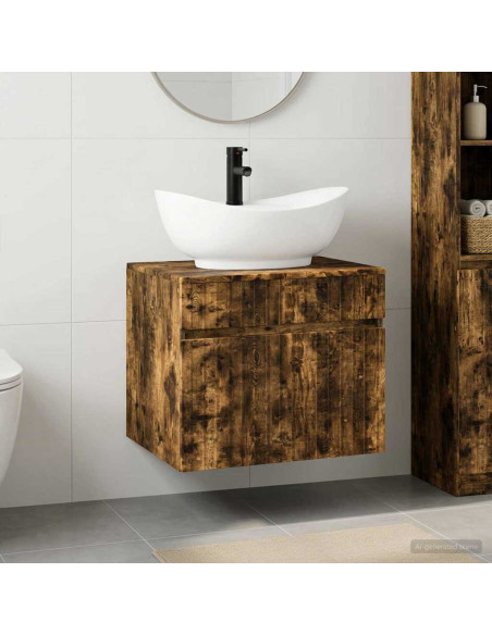 Set di mobili per il bagno Rovere Fumo Legno ingegnerizzato