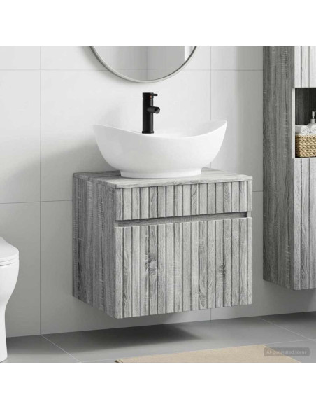 Set di mobili per il bagno Sonoma grigio Legno ingegnerizzato
