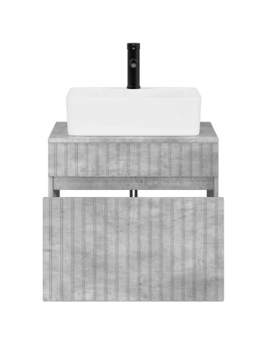 Set di mobili per il bagno Grigio Cemento Legno ingegnerizzato