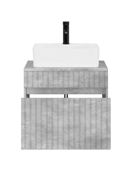 Set di mobili per il bagno Grigio Cemento Legno ingegnerizzato