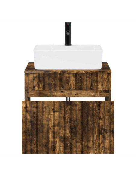 Set di mobili per il bagno Rovere Fumo Legno ingegnerizzato