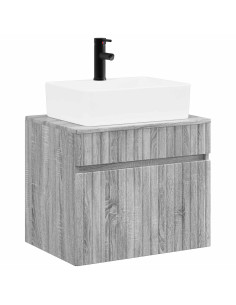 Set di mobili per il bagno Sonoma grigio Legno ingegnerizzato 2