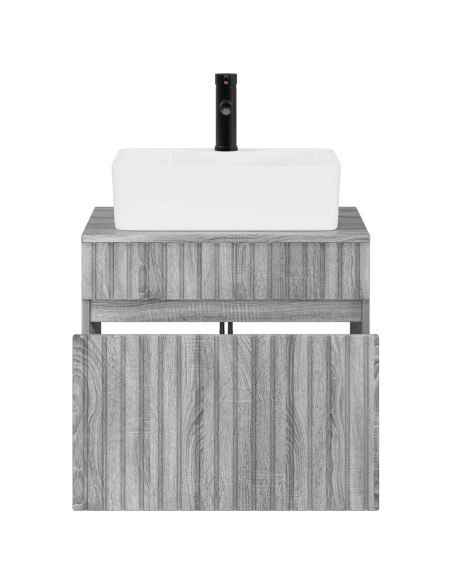 Set di mobili per il bagno Sonoma grigio Legno ingegnerizzato