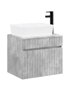 Set di mobili per il bagno Grigio Cemento Legno ingegnerizzato 2