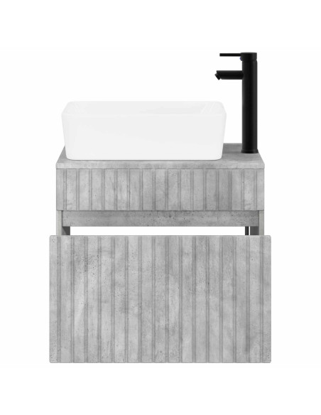 Set di mobili per il bagno Grigio Cemento Legno ingegnerizzato