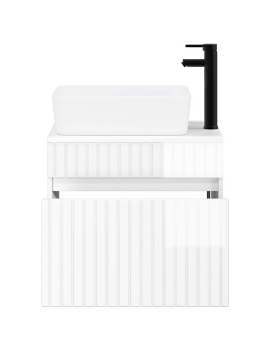 Set di mobili per il bagno Bianco Lucido Legno ingegnerizzato