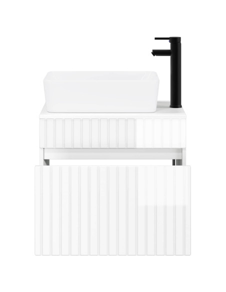 Set di mobili per il bagno Bianco Lucido Legno ingegnerizzato