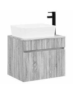 Set di mobili per il bagno Sonoma grigio Legno ingegnerizzato 2
