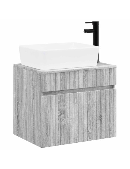 Set di mobili per il bagno Sonoma grigio Legno ingegnerizzato