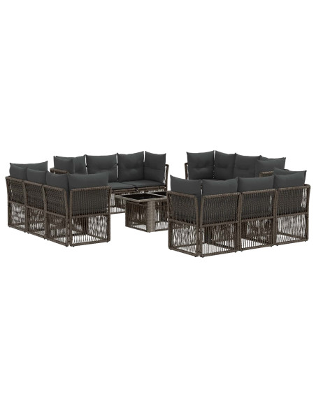 Set Divano da Giardino 13 pz Grigio polyrattan