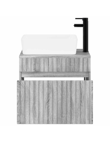 Set di mobili per il bagno Sonoma grigio Legno ingegnerizzato
