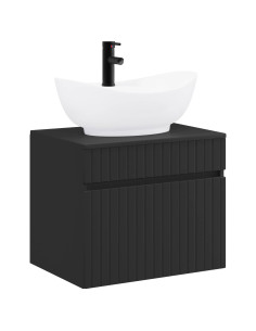 Set di mobili per il bagno Nero Legno ingegnerizzato 2