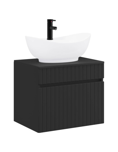 Set di mobili per il bagno Nero Legno ingegnerizzato