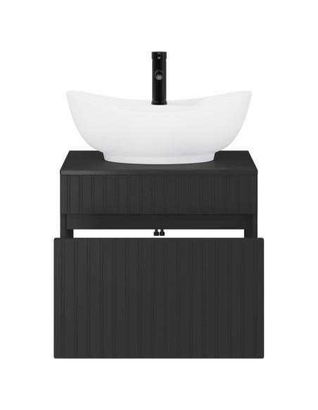 Set di mobili per il bagno Nero Legno ingegnerizzato