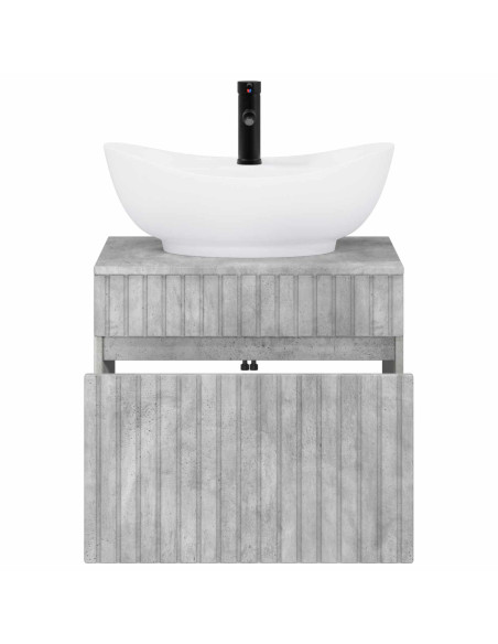 Set di mobili per il bagno Grigio Cemento Legno ingegnerizzato