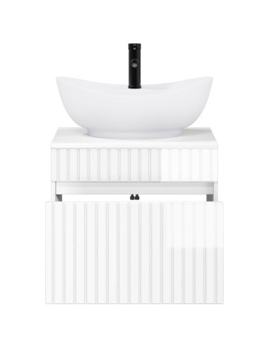 Set di mobili per il bagno Bianco Lucido Legno ingegnerizzato