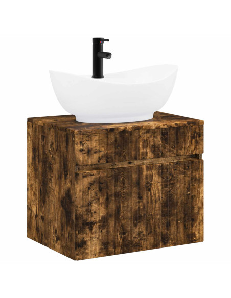 Set di mobili per il bagno Rovere Fumo Legno ingegnerizzato