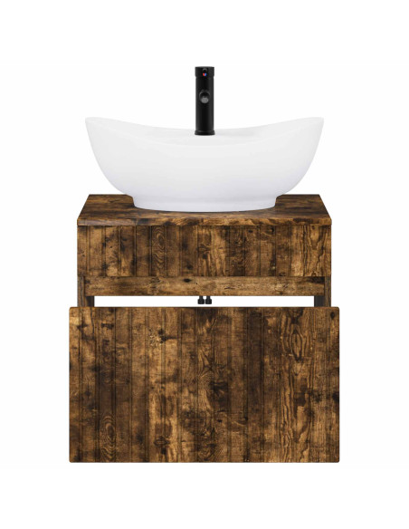 Set di mobili per il bagno Rovere Fumo Legno ingegnerizzato