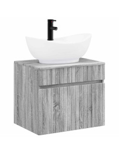 Set di mobili per il bagno Sonoma grigio Legno ingegnerizzato 2