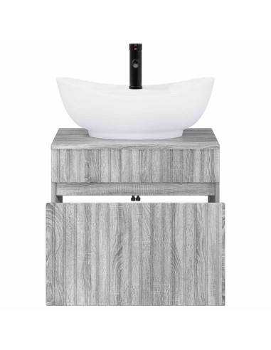 Set di mobili per il bagno Sonoma grigio Legno ingegnerizzato