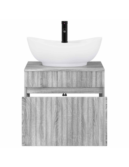 Set di mobili per il bagno Sonoma grigio Legno ingegnerizzato